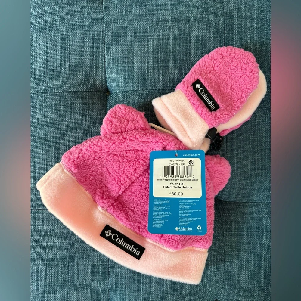 💕 Columbia Rugged Ridge Beanie & Mitten Set- Infants'-NWT - Picture 6 of 8